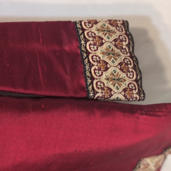 Silk Lore by Beth Terrell red 100 percent silk button up boho blouse size medium - Picture 5 of 9